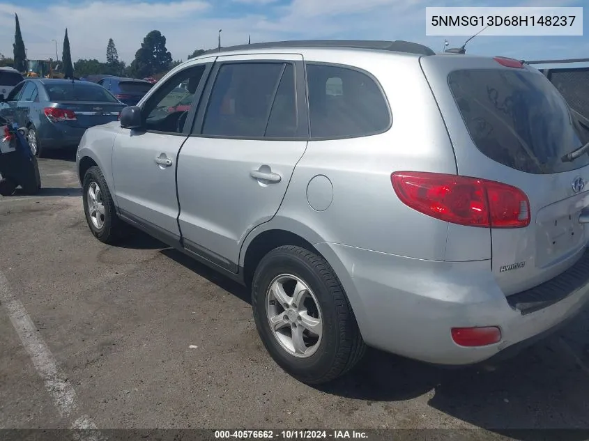 2008 Hyundai Santa Fe Gls VIN: 5NMSG13D68H148237 Lot: 40576662