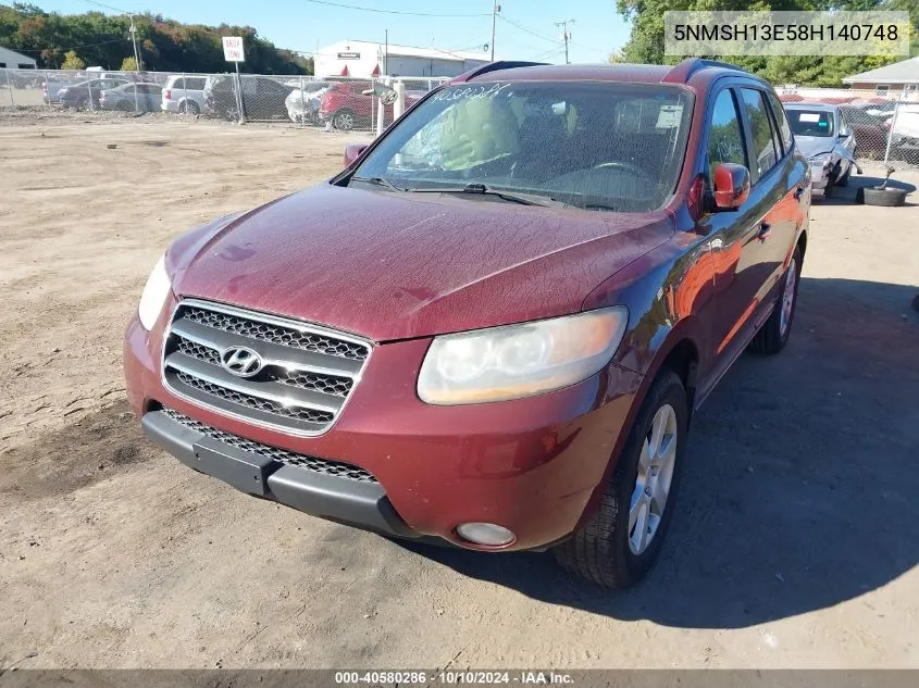 2008 Hyundai Santa Fe Limited/Se VIN: 5NMSH13E58H140748 Lot: 40580286