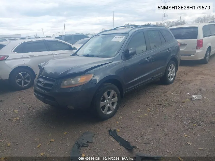 2008 Hyundai Santa Fe Limited/Se VIN: 5NMSH13E28H179670 Lot: 40596136