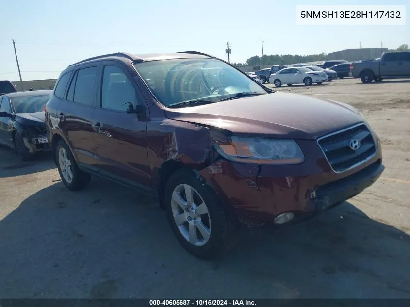 2008 Hyundai Santa Fe Limited/Se VIN: 5NMSH13E28H147432 Lot: 40605687