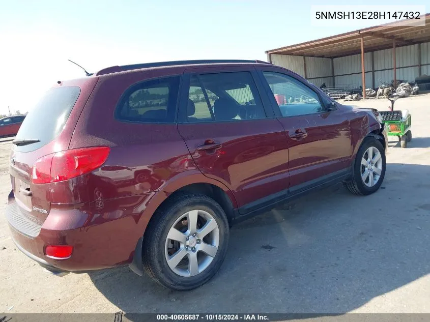 2008 Hyundai Santa Fe Limited/Se VIN: 5NMSH13E28H147432 Lot: 40605687