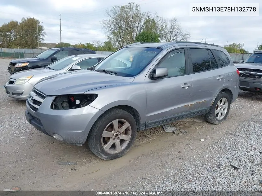 5NMSH13E78H132778 2008 Hyundai Santa Fe Limited/Se