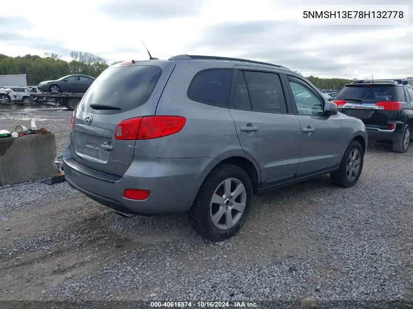 5NMSH13E78H132778 2008 Hyundai Santa Fe Limited/Se