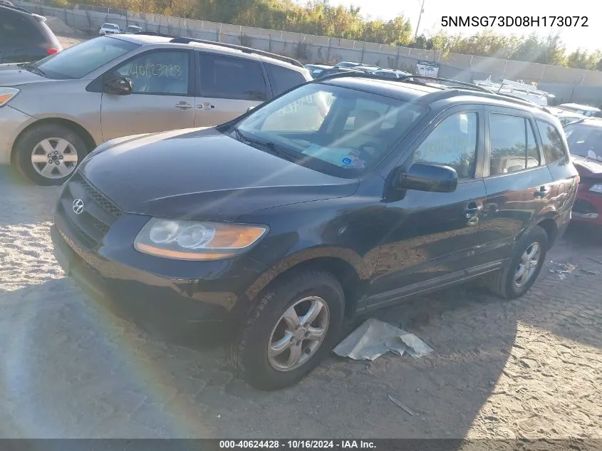 2008 Hyundai Santa Fe Gls VIN: 5NMSG73D08H173072 Lot: 40624428