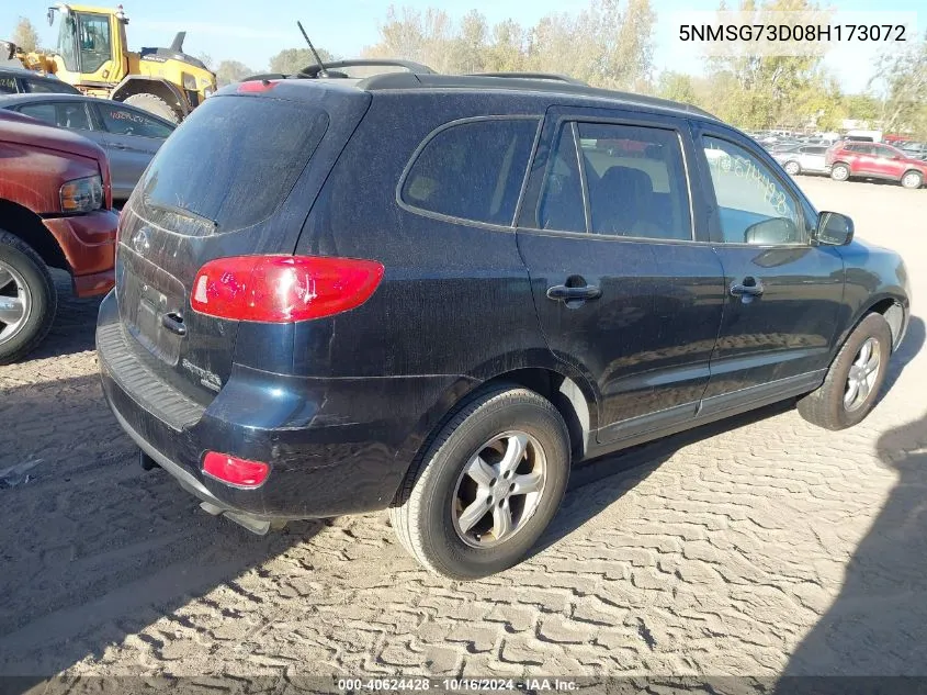 2008 Hyundai Santa Fe Gls VIN: 5NMSG73D08H173072 Lot: 40624428