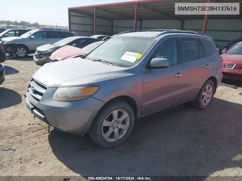 5NMSH73E28H137616 2008 Hyundai Santa Fe Se/Limited