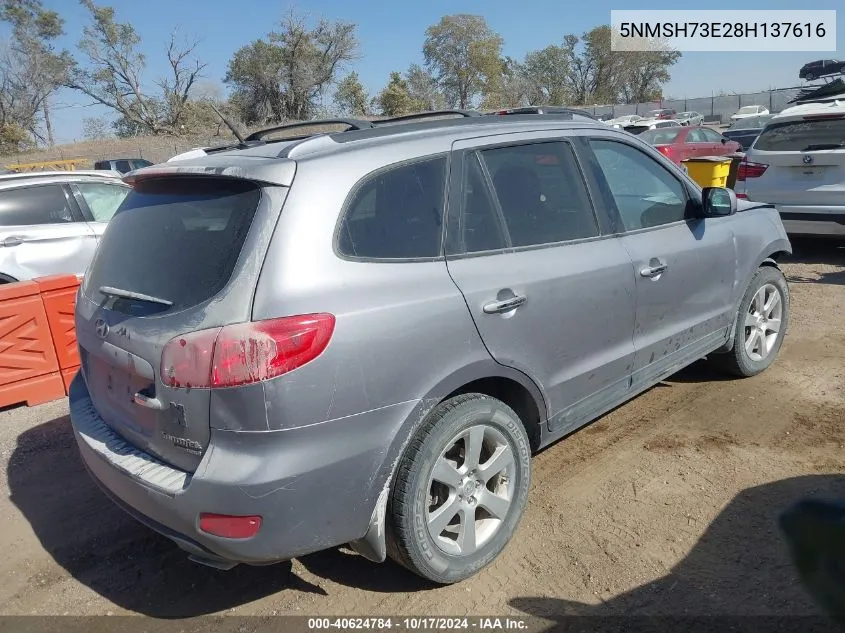 5NMSH73E28H137616 2008 Hyundai Santa Fe Se/Limited