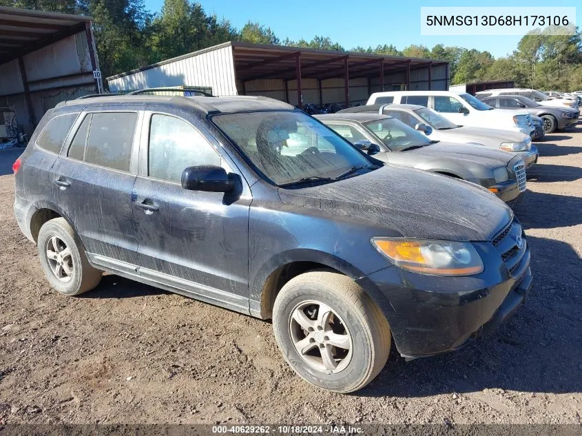 5NMSG13D68H173106 2008 Hyundai Santa Fe Gls