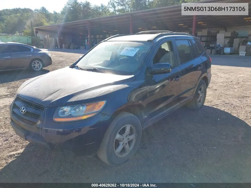 2008 Hyundai Santa Fe Gls VIN: 5NMSG13D68H173106 Lot: 40629262