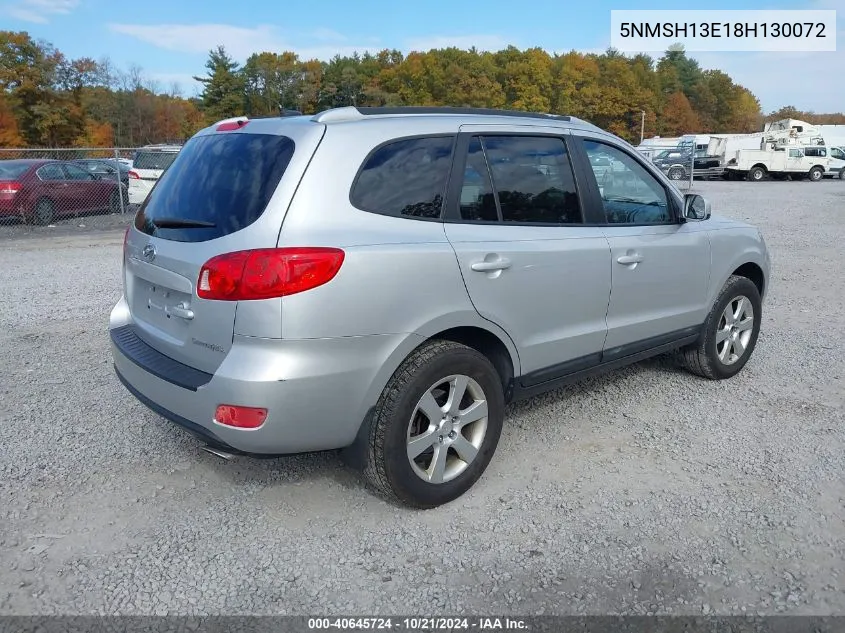 2008 Hyundai Santa Fe Limited/Se VIN: 5NMSH13E18H130072 Lot: 40645724