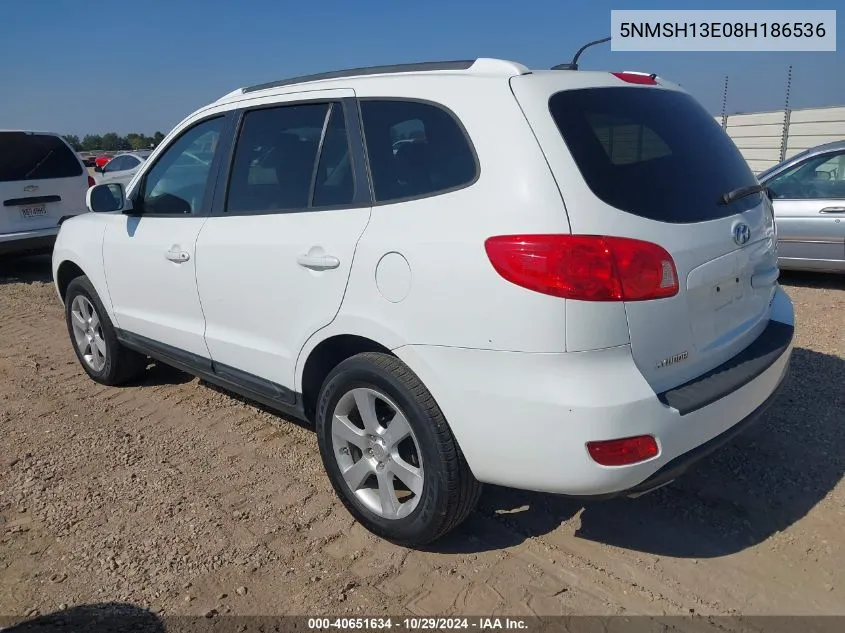 2008 Hyundai Santa Fe Limited/Se VIN: 5NMSH13E08H186536 Lot: 40651634