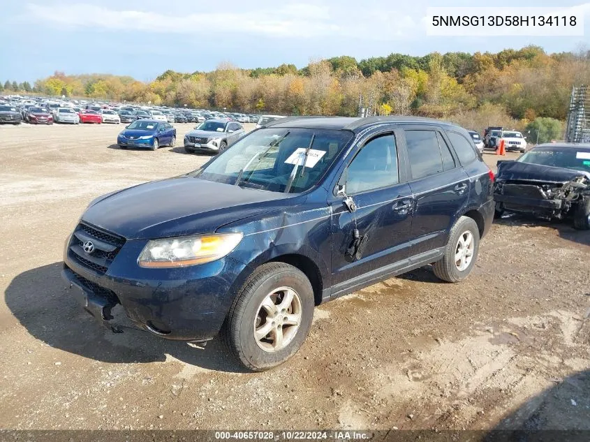 2008 Hyundai Santa Fe Gls VIN: 5NMSG13D58H134118 Lot: 40657028