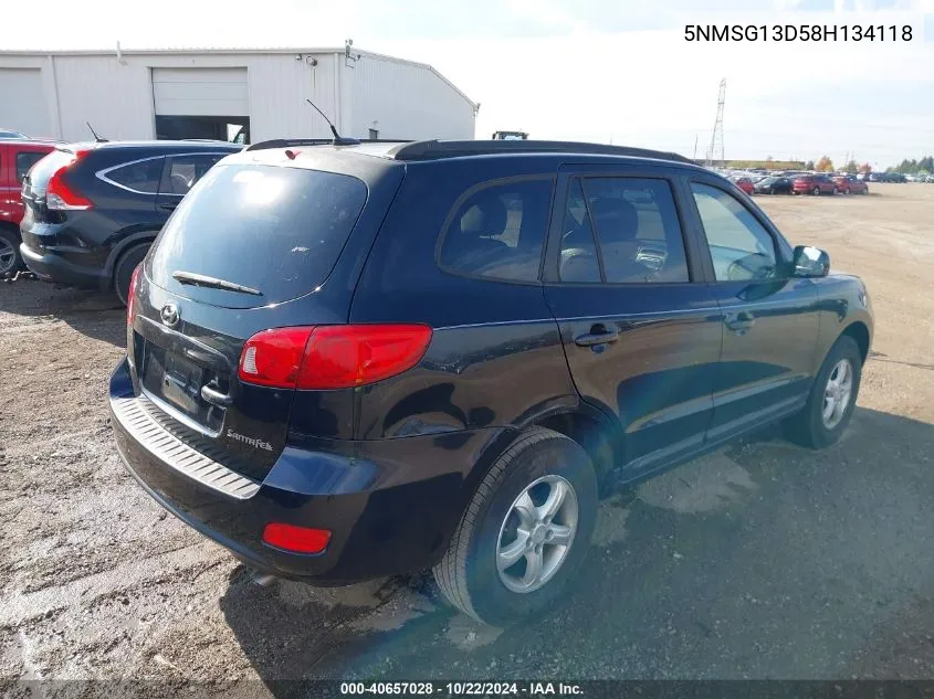 5NMSG13D58H134118 2008 Hyundai Santa Fe Gls