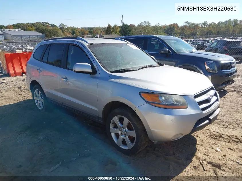 2008 Hyundai Santa Fe Limited/Se VIN: 5NMSH13EX8H220630 Lot: 40659650