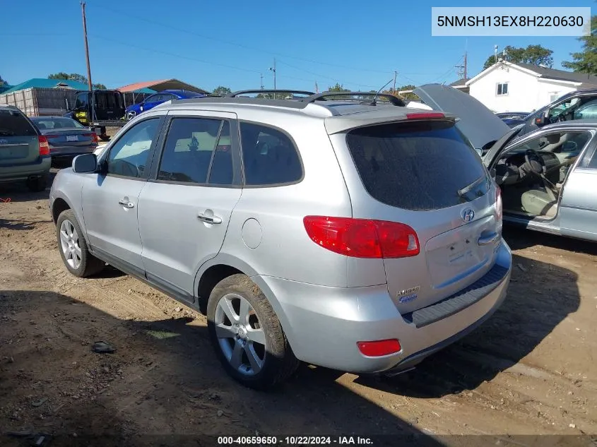 2008 Hyundai Santa Fe Limited/Se VIN: 5NMSH13EX8H220630 Lot: 40659650