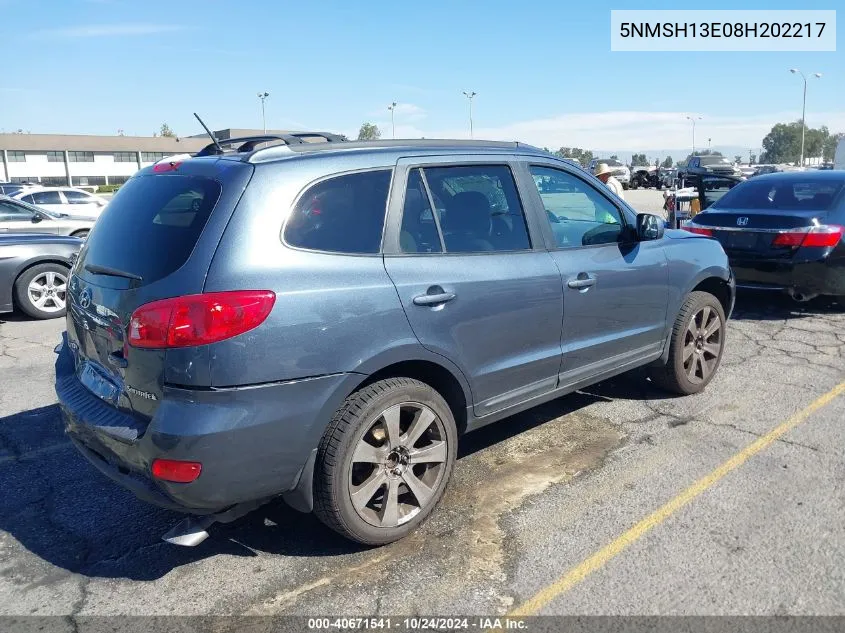 2008 Hyundai Santa Fe Limited/Se VIN: 5NMSH13E08H202217 Lot: 40671541