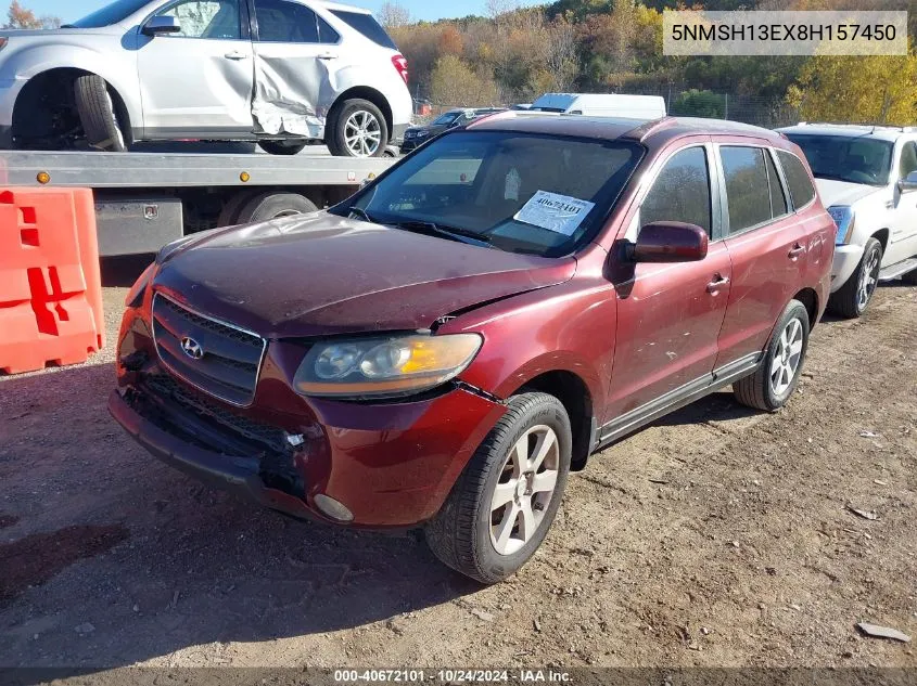 5NMSH13EX8H157450 2008 Hyundai Santa Fe Se/Limited