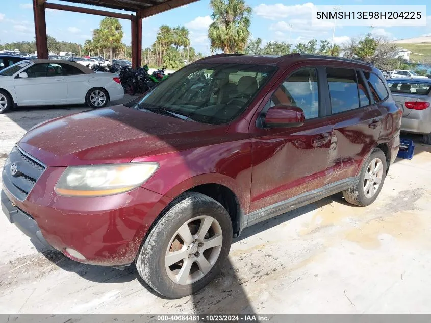 2008 Hyundai Santa Fe Limited/Se VIN: 5NMSH13E98H204225 Lot: 40684481