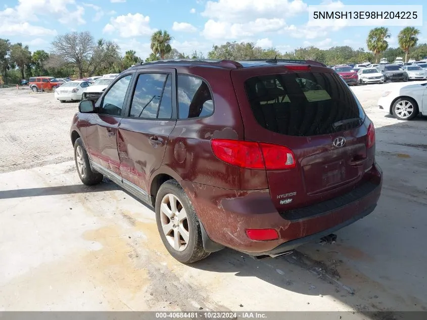 2008 Hyundai Santa Fe Limited/Se VIN: 5NMSH13E98H204225 Lot: 40684481