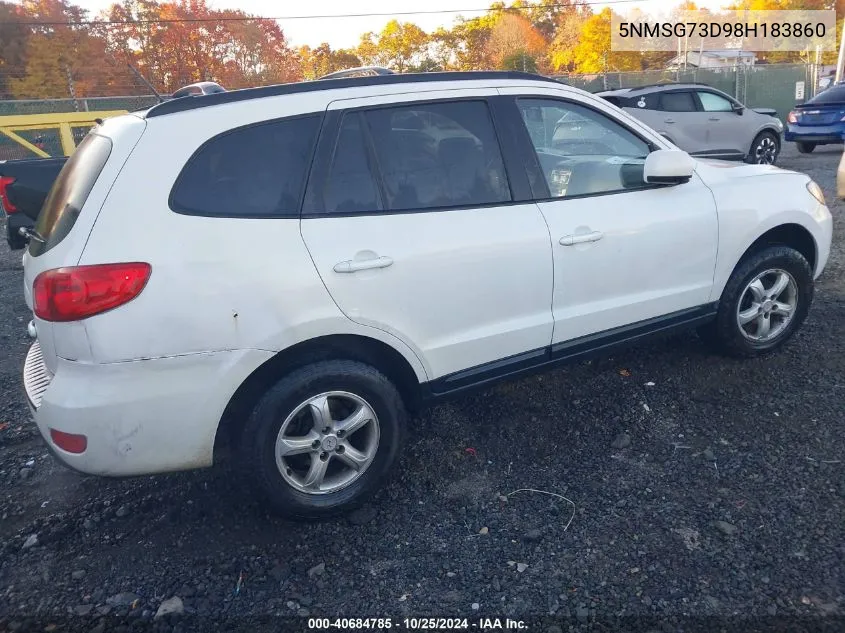 2008 Hyundai Santa Fe Gls VIN: 5NMSG73D98H183860 Lot: 40684785