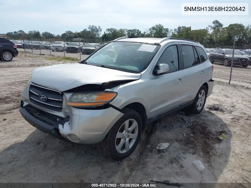 2008 Hyundai Santa Fe Limited/Se VIN: 5NMSH13E68H220642 Lot: 40712902