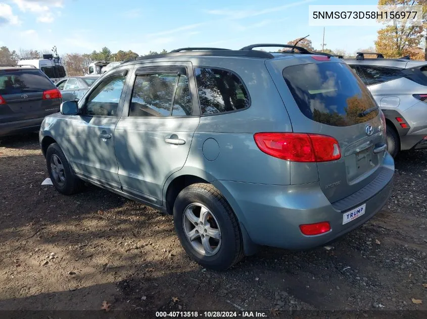 2008 Hyundai Santa Fe Gls VIN: 5NMSG73D58H156977 Lot: 40713518