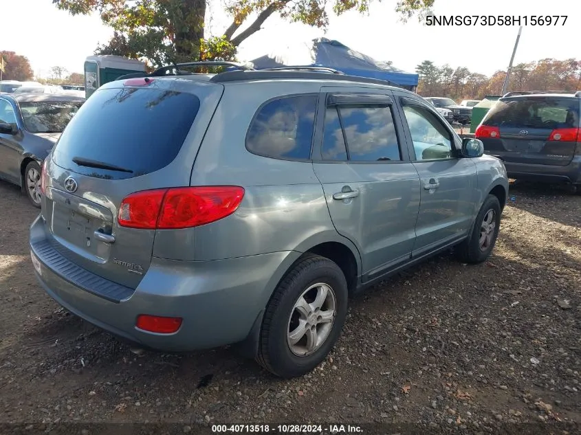 2008 Hyundai Santa Fe Gls VIN: 5NMSG73D58H156977 Lot: 40713518