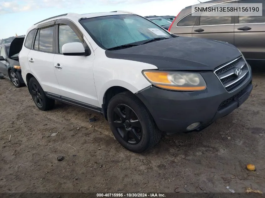 5NMSH13E58H156190 2008 Hyundai Santa Fe Limited/Se