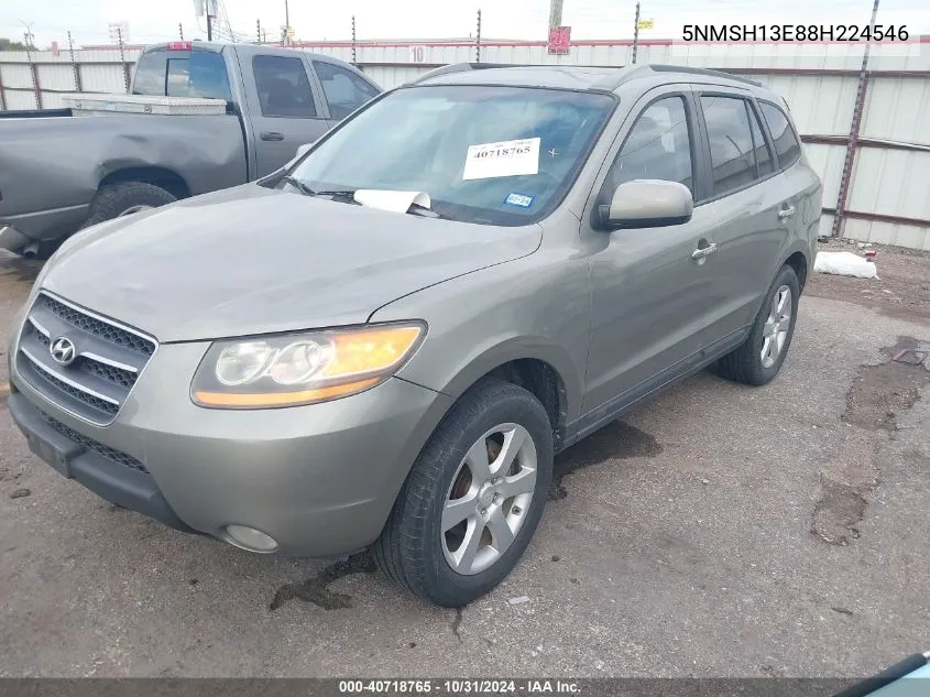 2008 Hyundai Santa Fe Limited/Se VIN: 5NMSH13E88H224546 Lot: 40718765