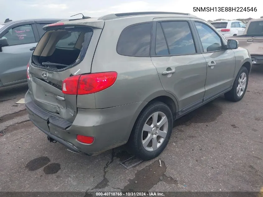 2008 Hyundai Santa Fe Limited/Se VIN: 5NMSH13E88H224546 Lot: 40718765