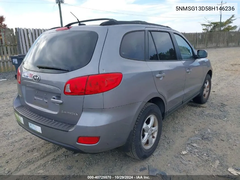 5NMSG13D58H146236 2008 Hyundai Santa Fe Gls