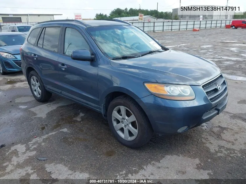 5NMSH13E38H147911 2008 Hyundai Santa Fe Limited/Se