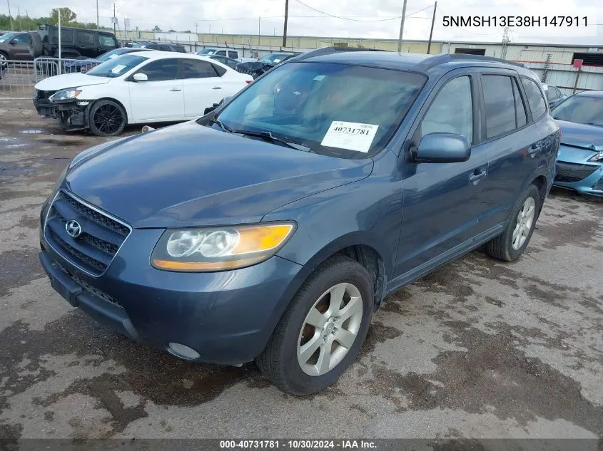 2008 Hyundai Santa Fe Limited/Se VIN: 5NMSH13E38H147911 Lot: 40731781