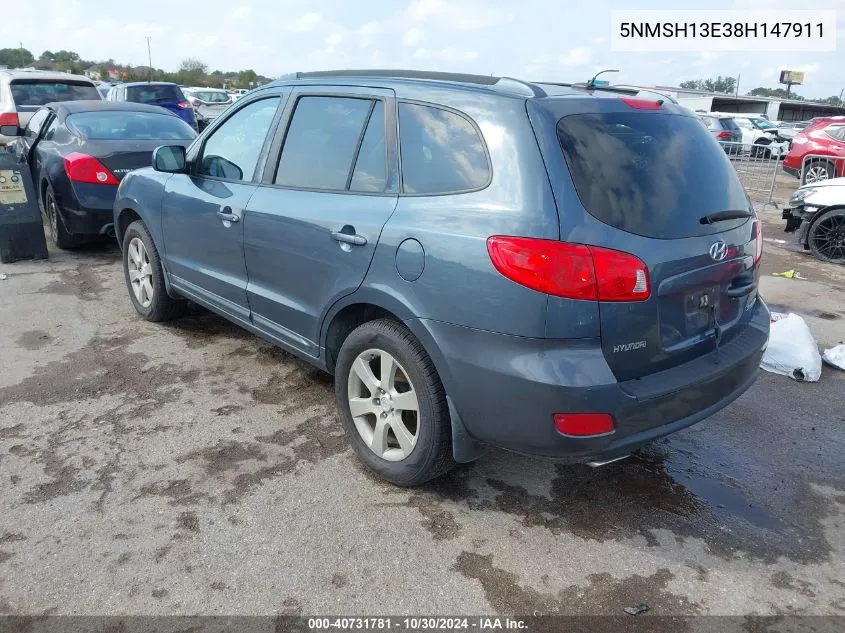 2008 Hyundai Santa Fe Limited/Se VIN: 5NMSH13E38H147911 Lot: 40731781