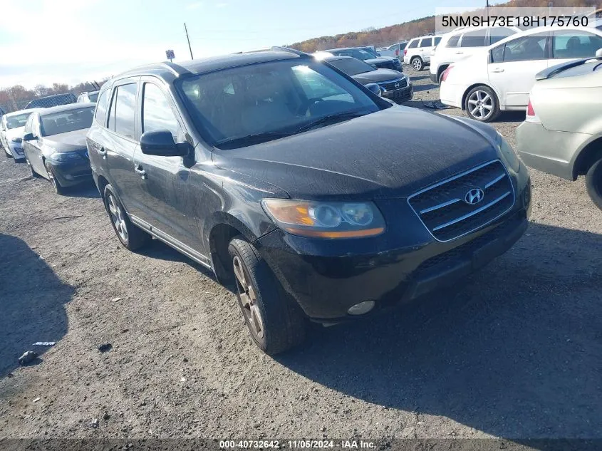 2008 Hyundai Santa Fe Limited/Se VIN: 5NMSH73E18H175760 Lot: 40732642