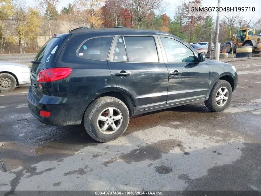 2008 Hyundai Santa Fe Gls VIN: 5NMSG73D48H199710 Lot: 40737484