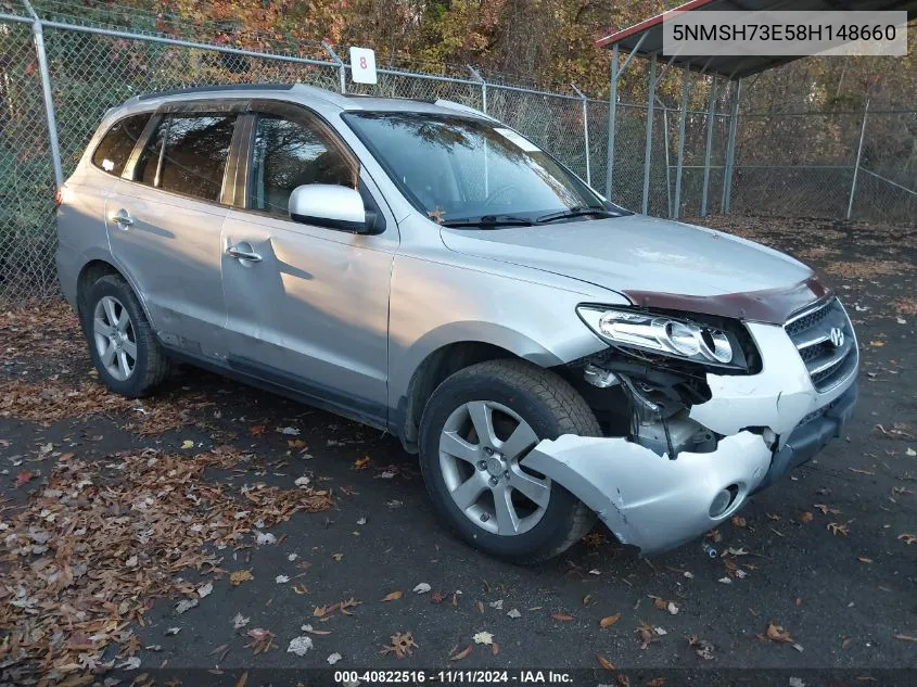 2008 Hyundai Santa Fe Limited/Se VIN: 5NMSH73E58H148660 Lot: 40822516