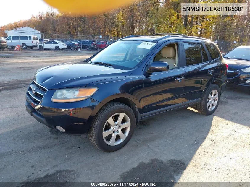 2008 Hyundai Santa Fe Limited/Se VIN: 5NMSH73EX8H185381 Lot: 40823376