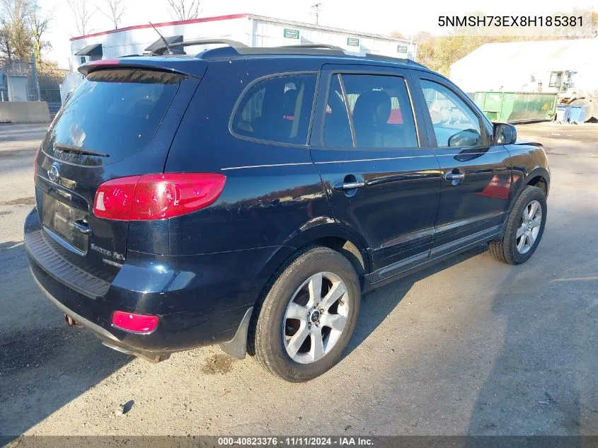 2008 Hyundai Santa Fe Limited/Se VIN: 5NMSH73EX8H185381 Lot: 40823376