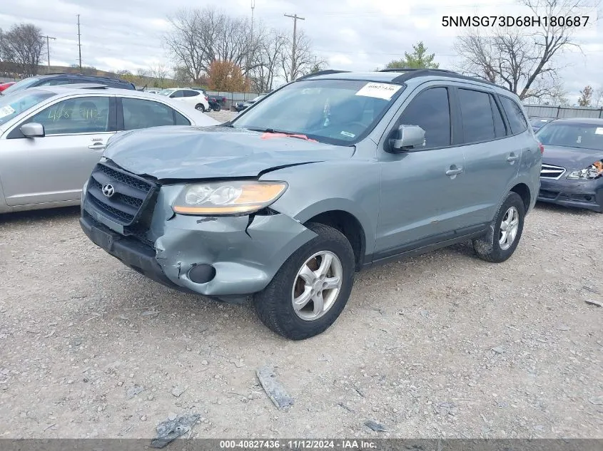 2008 Hyundai Santa Fe Gls VIN: 5NMSG73D68H180687 Lot: 40827436