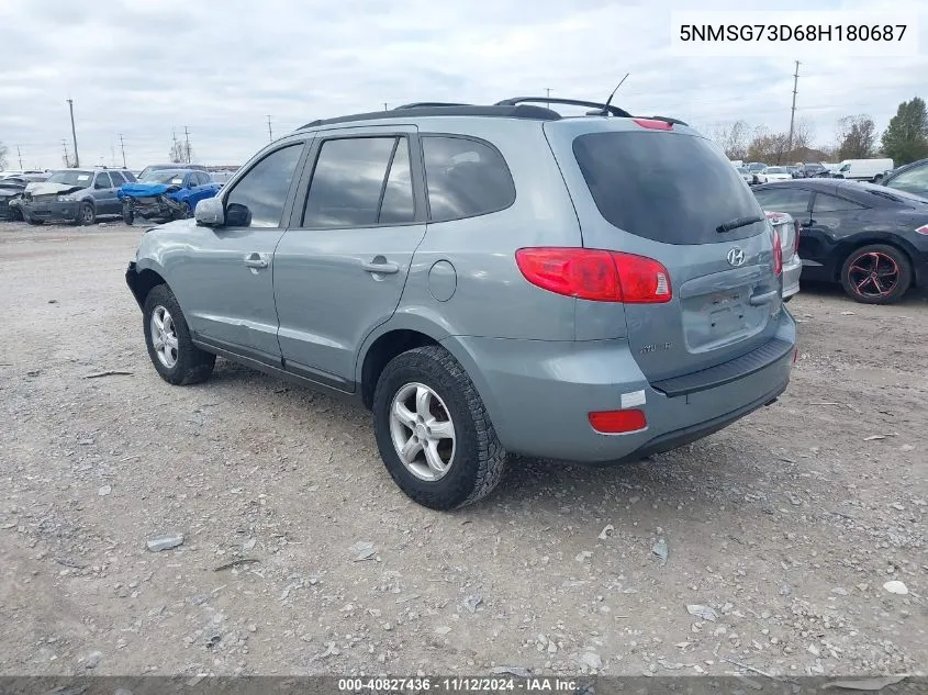 2008 Hyundai Santa Fe Gls VIN: 5NMSG73D68H180687 Lot: 40827436