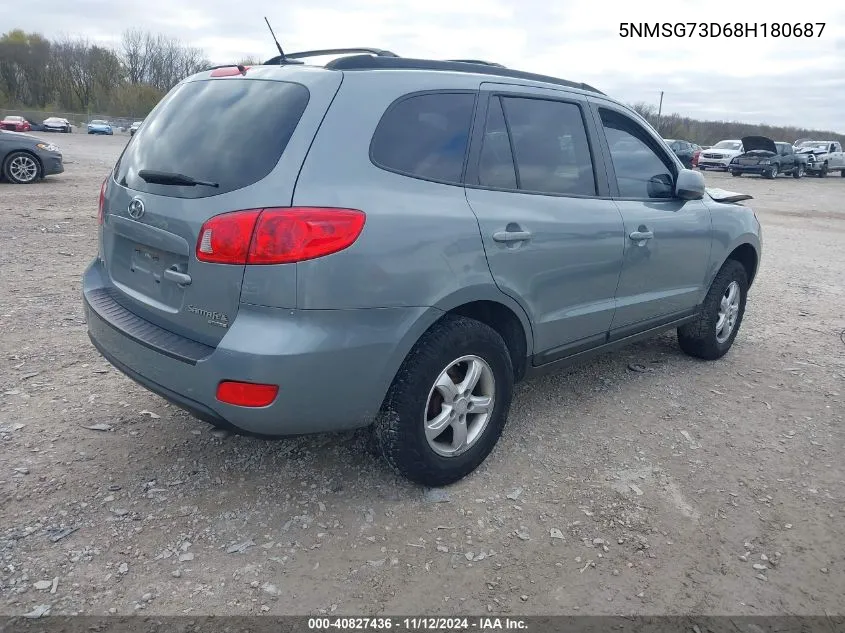 2008 Hyundai Santa Fe Gls VIN: 5NMSG73D68H180687 Lot: 40827436