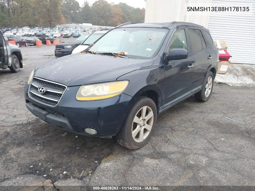 5NMSH13E88H178135 2008 Hyundai Santa Fe Limited/Se