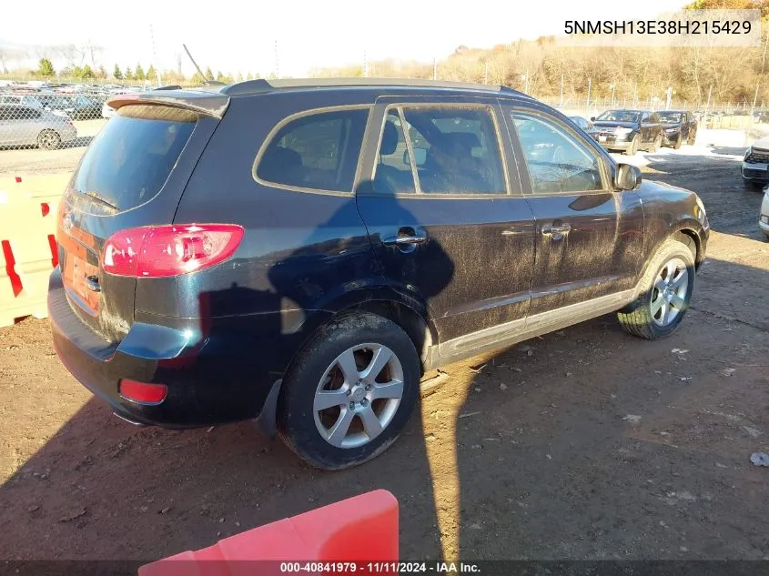 2008 Hyundai Santa Fe Limited/Se VIN: 5NMSH13E38H215429 Lot: 40841979