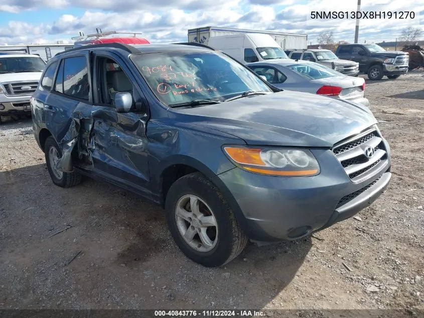 2008 Hyundai Santa Fe Gls VIN: 5NMSG13DX8H191270 Lot: 40843776