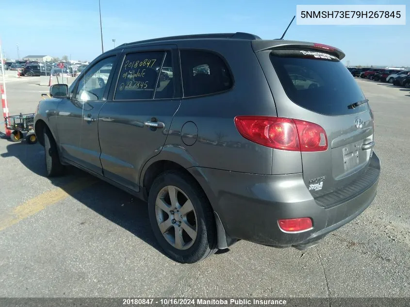 2009 Hyundai Santa Fe Limited VIN: 5NMSH73E79H267845 Lot: 20180847