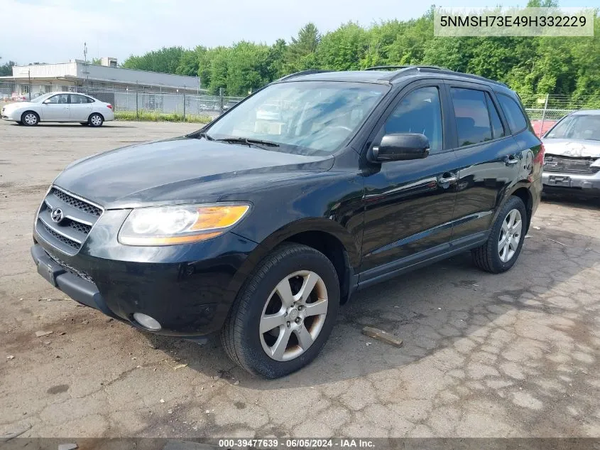 2009 Hyundai Santa Fe Limited VIN: 5NMSH73E49H332229 Lot: 39477639