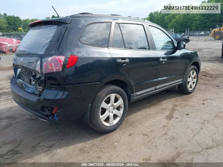 2009 Hyundai Santa Fe Limited VIN: 5NMSH73E49H332229 Lot: 39477639