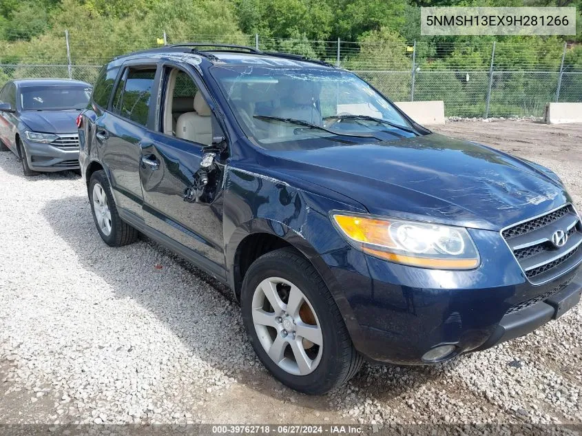 2009 Hyundai Santa Fe Limited VIN: 5NMSH13EX9H281266 Lot: 39762718