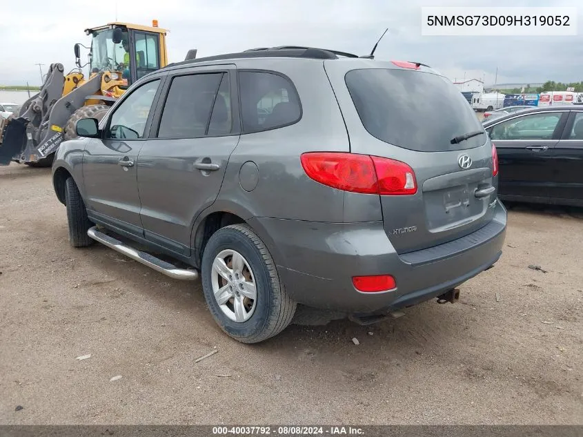 5NMSG73D09H319052 2009 Hyundai Santa Fe Gls